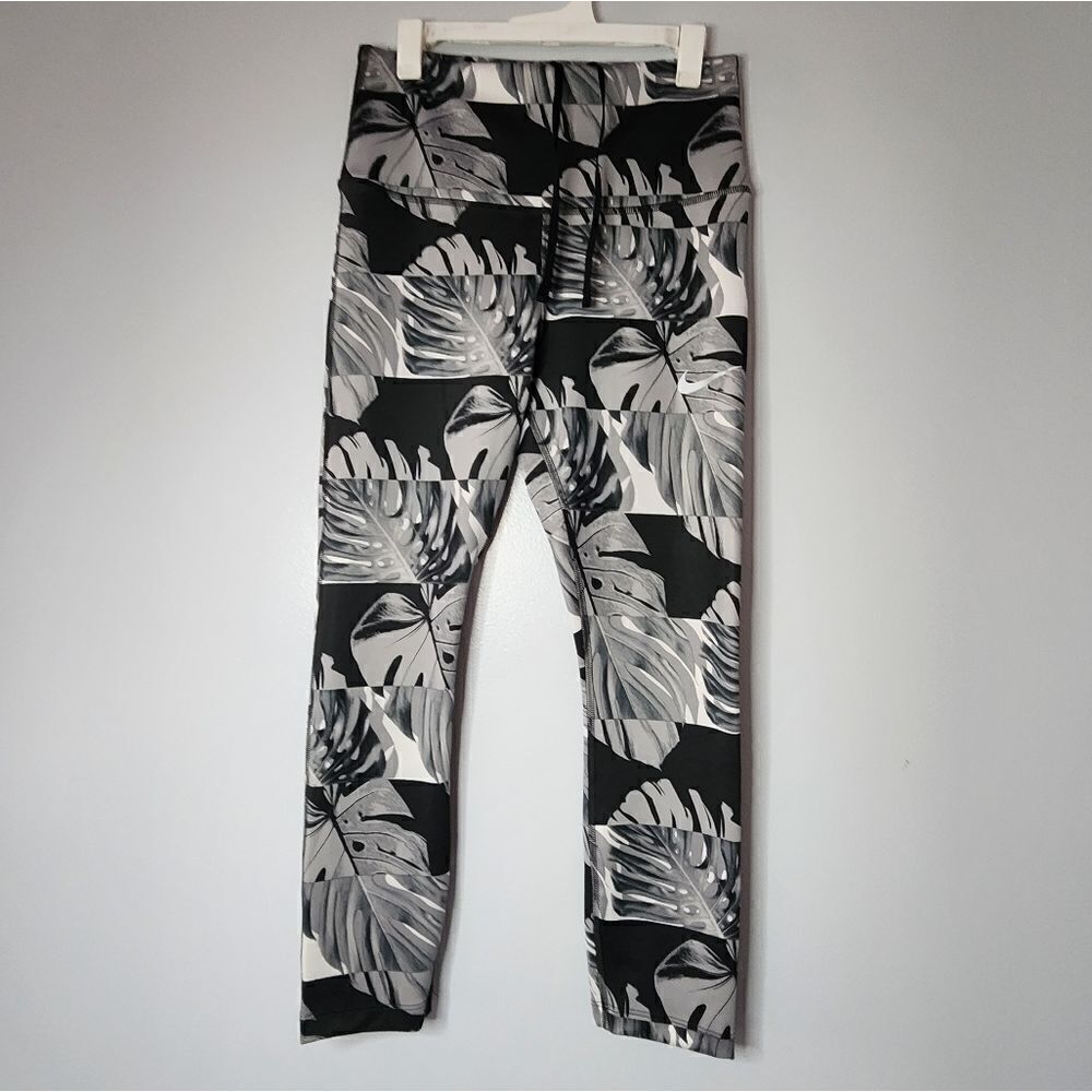 Nike Leggings Fast Womens Black Gray Runway Print Palm Running Pants S